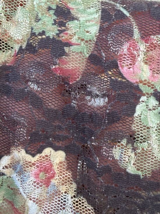 Y2k Vintage Mesh Top lettuce hem preloved sheer preloved floral 2000s - Picture 6 of 7